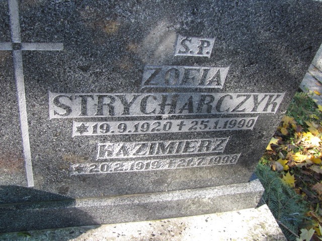 Zofia STRYCHARCZYK 1920 Bielsko-Biała - Grobonet - Wyszukiwarka osób pochowanych