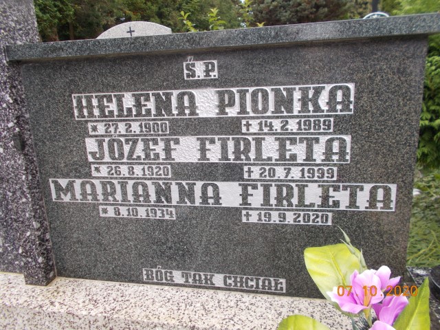 Marianna FIRLETA 1934 Bielsko-Biała - Grobonet - Wyszukiwarka osób pochowanych