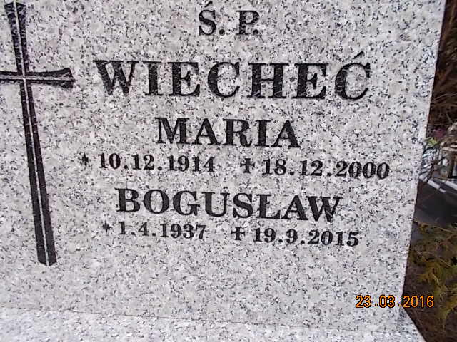 Maria WIECHEĆ 1914 Bielsko-Biała - Grobonet - Wyszukiwarka osób pochowanych