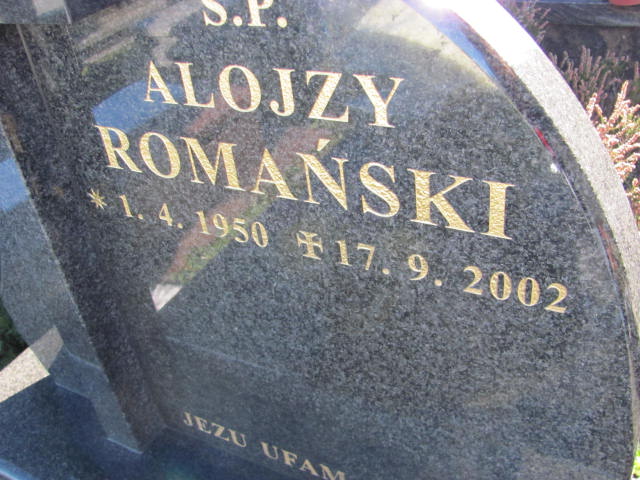 Alojzy ROMAŃSKI 1950 Bielsko-Biała - Grobonet - Wyszukiwarka osób pochowanych