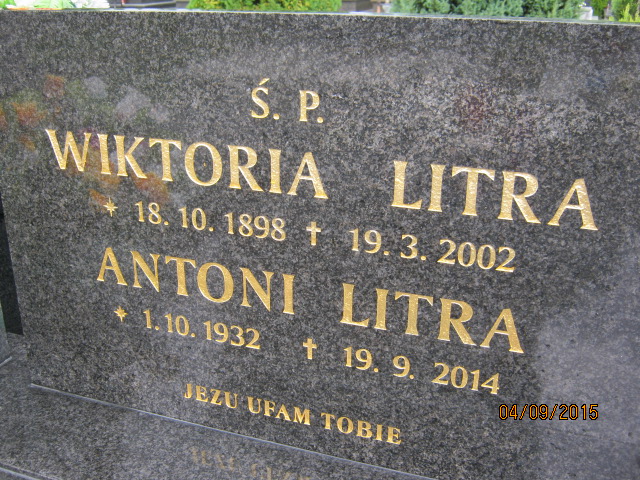 Antoni LITRA 1932 Bielsko-Biała - Grobonet - Wyszukiwarka osób pochowanych