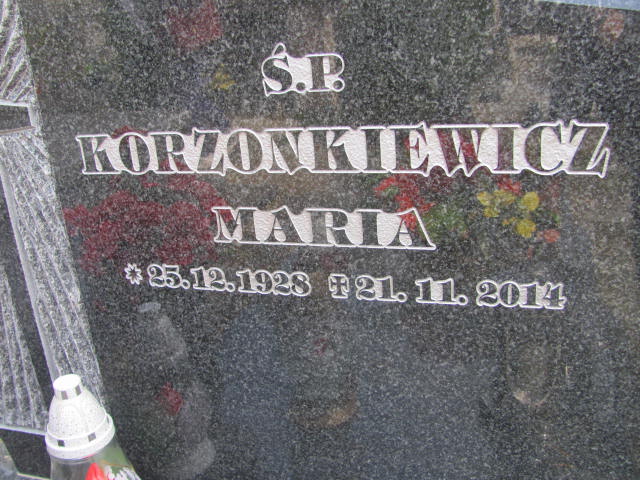 Maria KORZONKIEWICZ 1928 Bielsko-Biała - Grobonet - Wyszukiwarka osób pochowanych